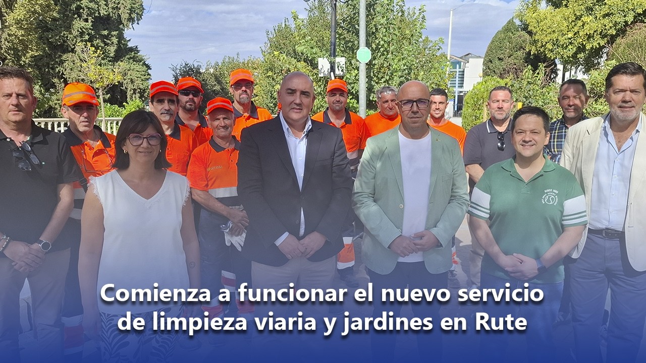 Comienza a funcionar el nuevo servicio de limpieza viaria y jardines en Rute