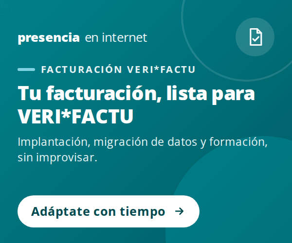 Presencia en internet: software de facturación preparado para VERI*FACTU.