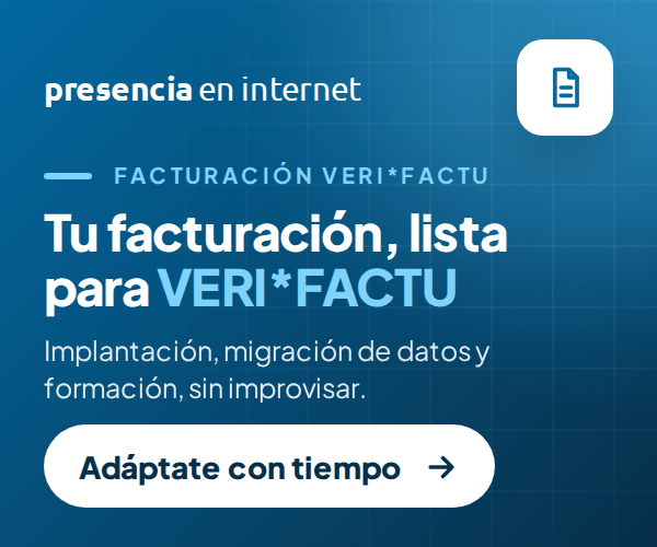 Presencia en internet: software de facturación preparado para VERI*FACTU.