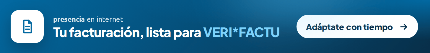 Presencia en internet: software de facturación preparado para VERI*FACTU.