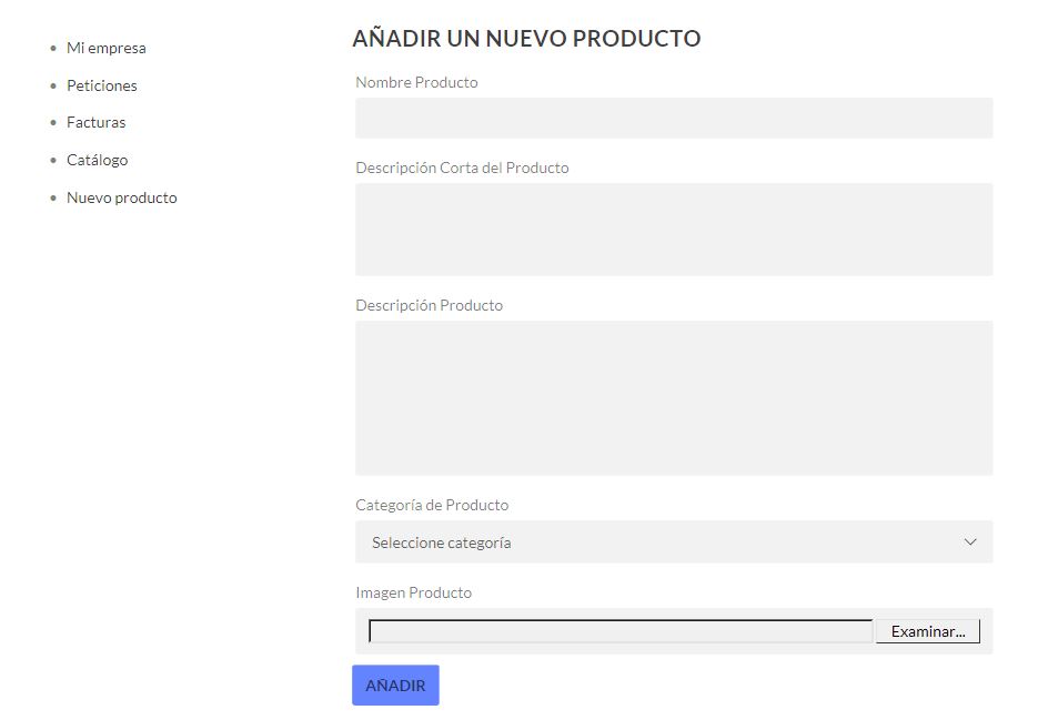 Rellene el formulario, seleccionando la categoría que le corresponda