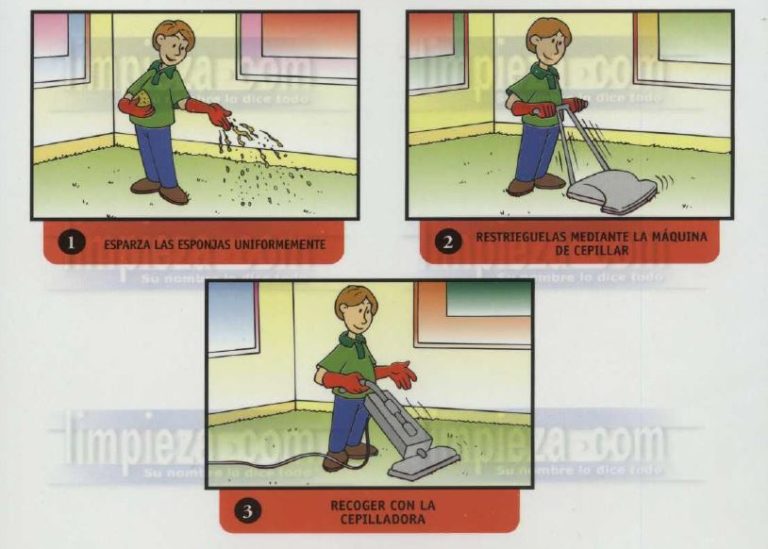 Limpieza de moquetas con esponjas absorventes