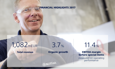 Nilfisk informa de los resultados financieros del 2017: Crecimiento sólido continuo con ganancias satisfactorias en línea con las expectativas.