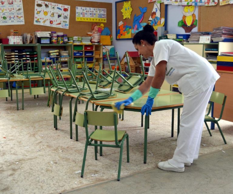 La limpieza en centros de educación