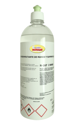 GEL DESINFECTANTE DE MANOS Y SUPERFICIES N-167 2WHO