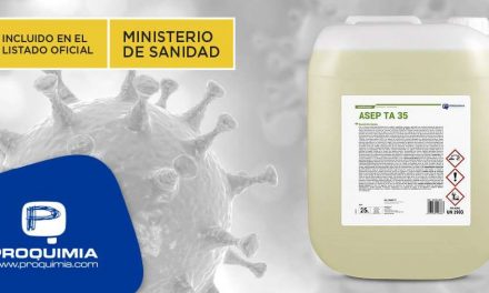 El desinfectante de superficies alimentarias ASEP TA 35, incluido en el listado de virucidas del Ministerio de Sanidad