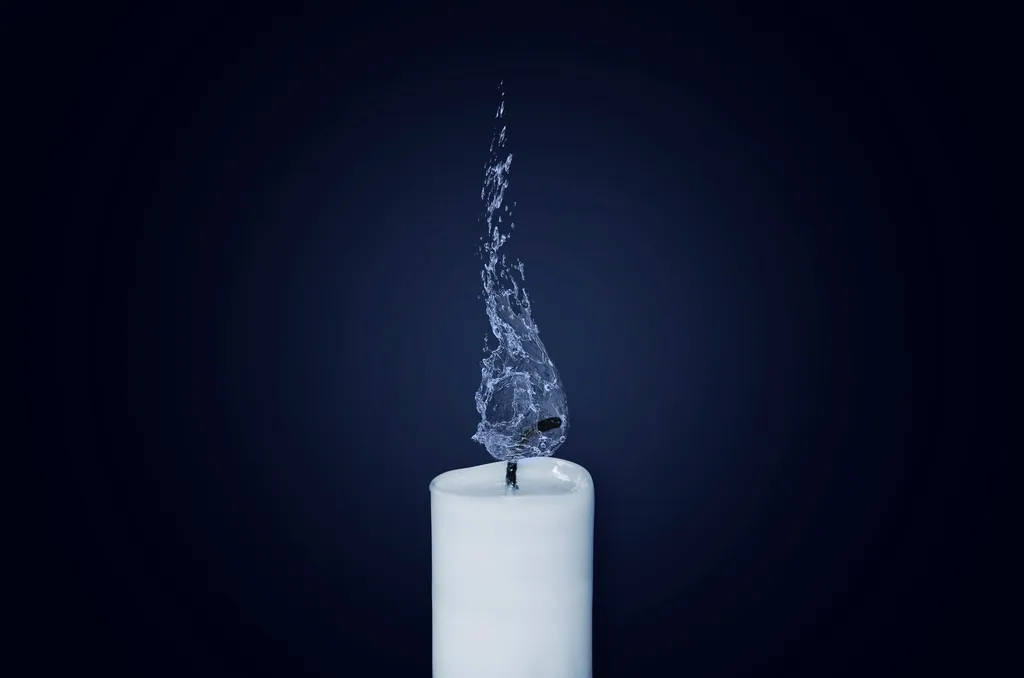 Vela encendida sobre fondo negro