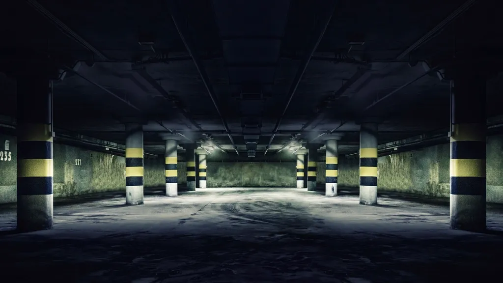 Aparcamiento subterráneo vacío
