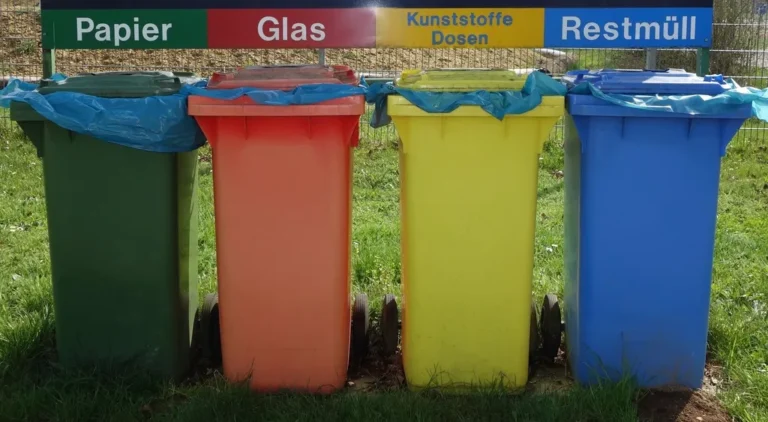 Contenedores de reciclaje de colores