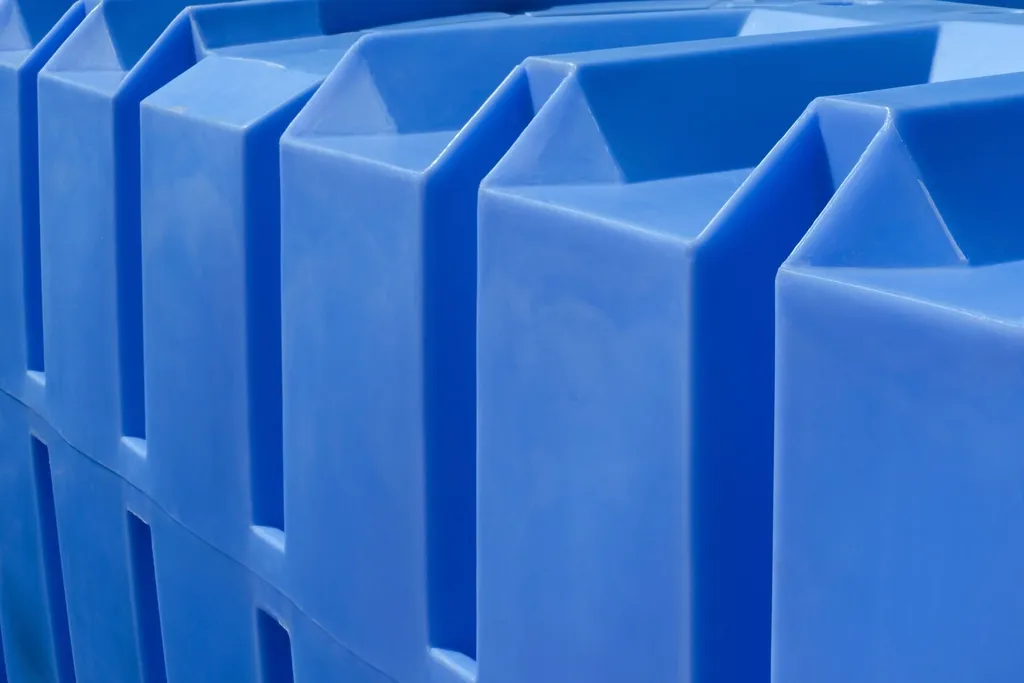 Depósitos de agua de plástico azul