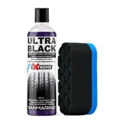 Abrillantador neumáticos y plásticos Ultra Black + esponja técnica 250 ml