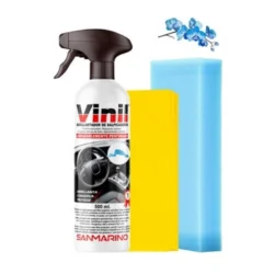 Abrillantador salpicaderos efecto seda + bayeta + esponja con pistola 500 ml Sanmarino
