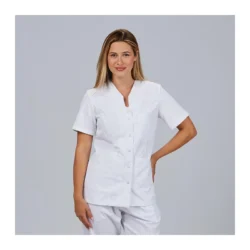 Bata mujer Oporto corchetes blanca