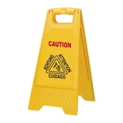 CARTELERA ANGULAR "SUELO MOJADO" 20x3x62 CM AMARILLO HDPE (1 UNID.)