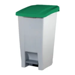 Contenedor Con Tapa Verde, Pedal Y Ruedas 60l.