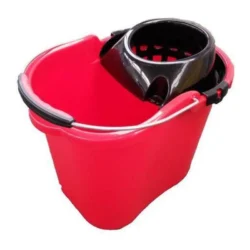 Cubo con escurridor y asa de metal
