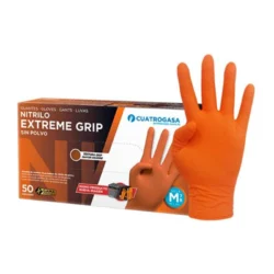 Guantes de nitrilo Extreme Grip naranja talla M