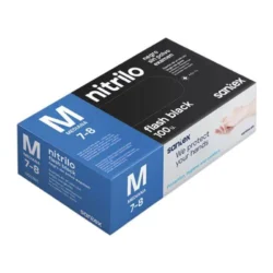 Guantes de Nitrilo Negro Flash Black Santex Talla M – 100 Uds