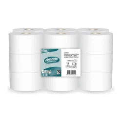 Papel higiénico industrial 100% celulosa. Fardo de 18 rollos.