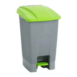 Papelera con pedal y ruedas 70 l verde
