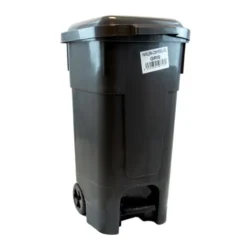 PAPELERA PLASTICO CON PEDAL 80L (GRIS)