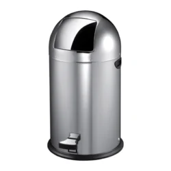 PAPELERA PUSH CON PEDAL 40 L Ø 38x74 CM PLATEADO INOX (1 UNID.)