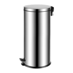 Papelera Redonda con Pedal en Acero inox Satinada