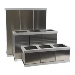 Papelera Selectiva de 3 Cuerpos Inox